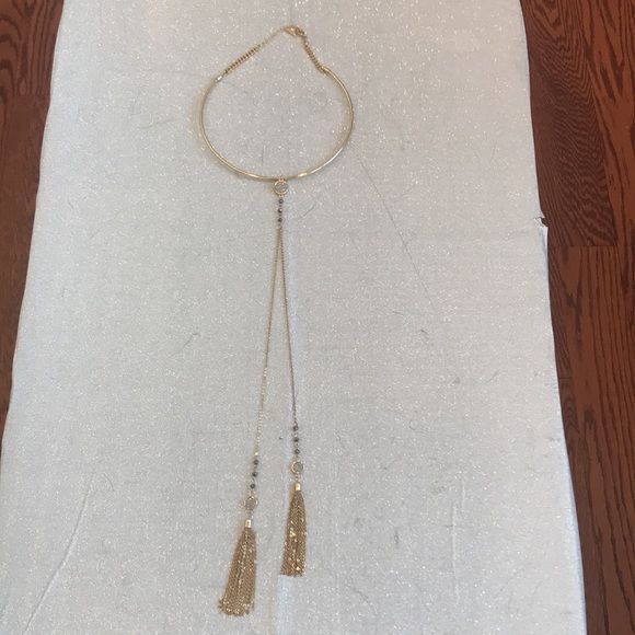 Guess gold hoop necklace with long tassels. - Picture 3 of 6